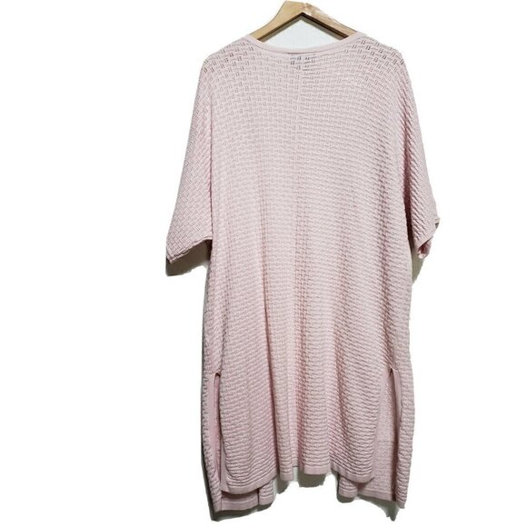 Lane Bryant 1/2 Sleeve Pink Long Open Cardigan Women's Sz 18/20 - Picture 3 of 6